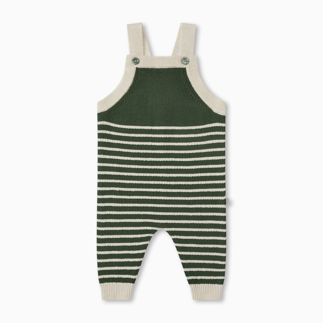 Knitted Stripe Dungarees - Pine Stripe