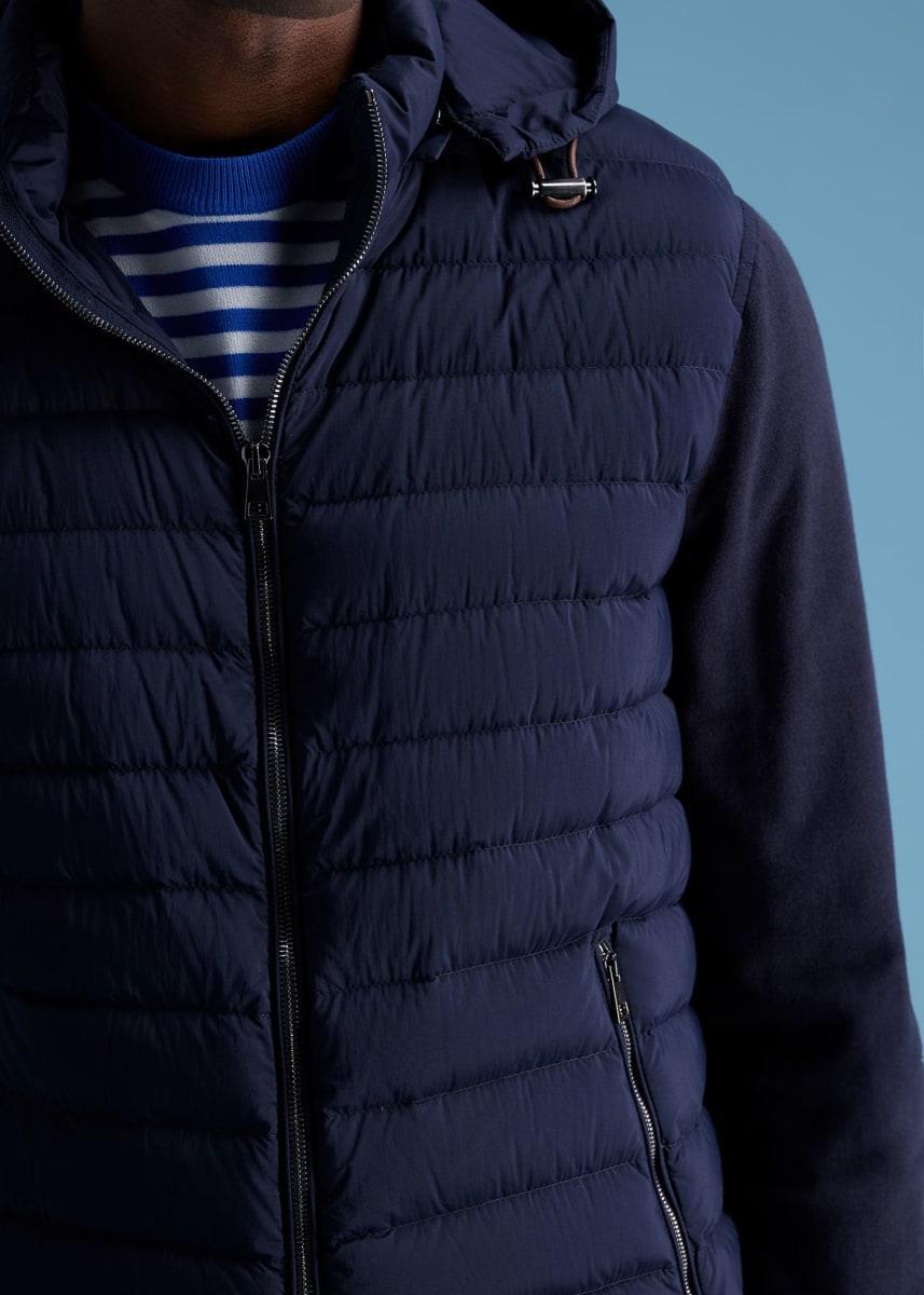 Quilted Jacket with Hood - Navy