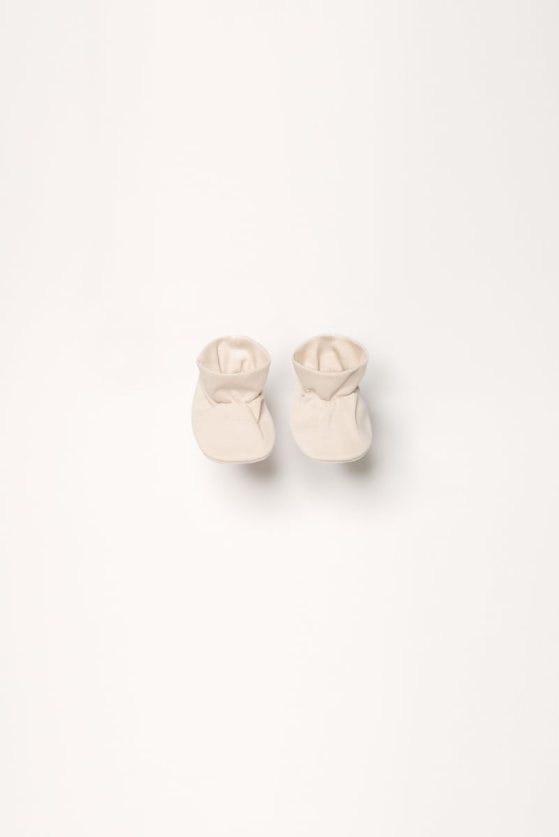Organic Pima cotton baby footies - Sand
