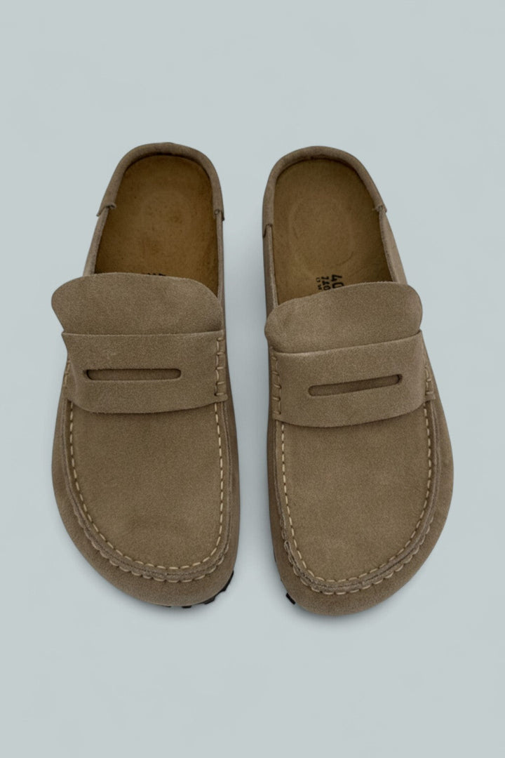 Naples Wrapped Suede Clogs - Taupe