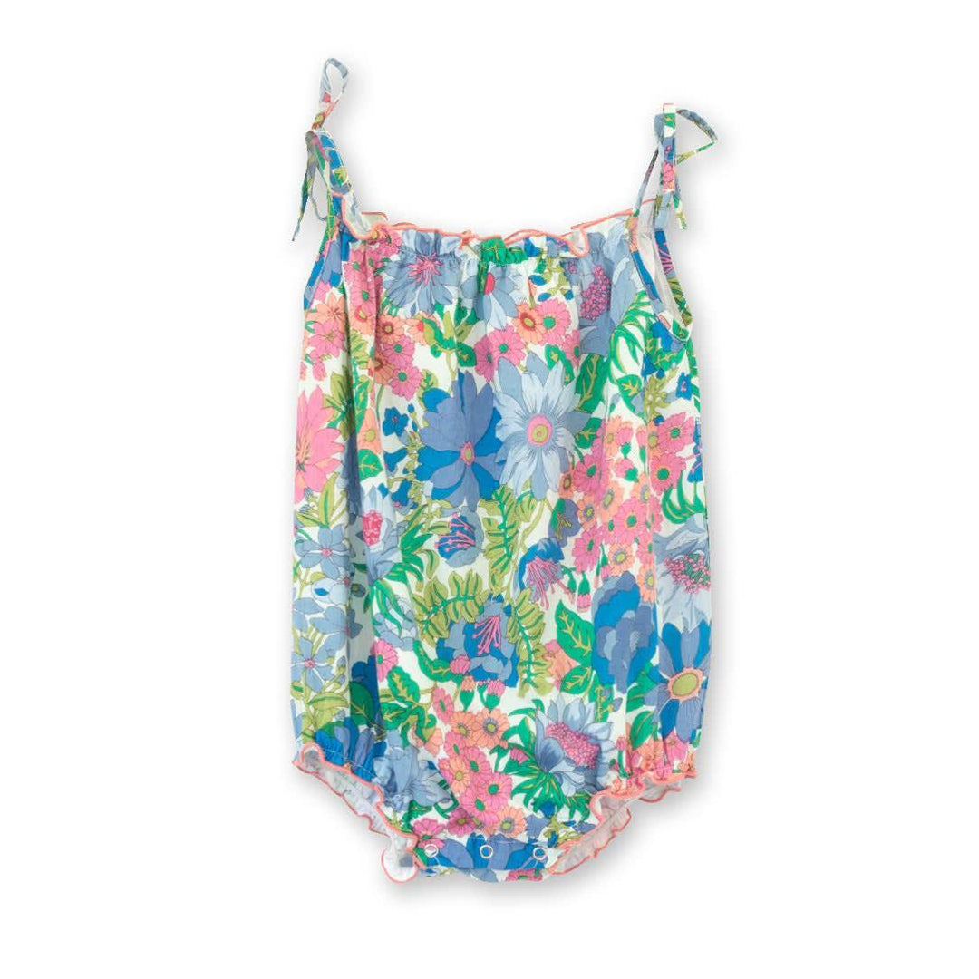 Open-tie Baby Strap Romper - Spring Floral