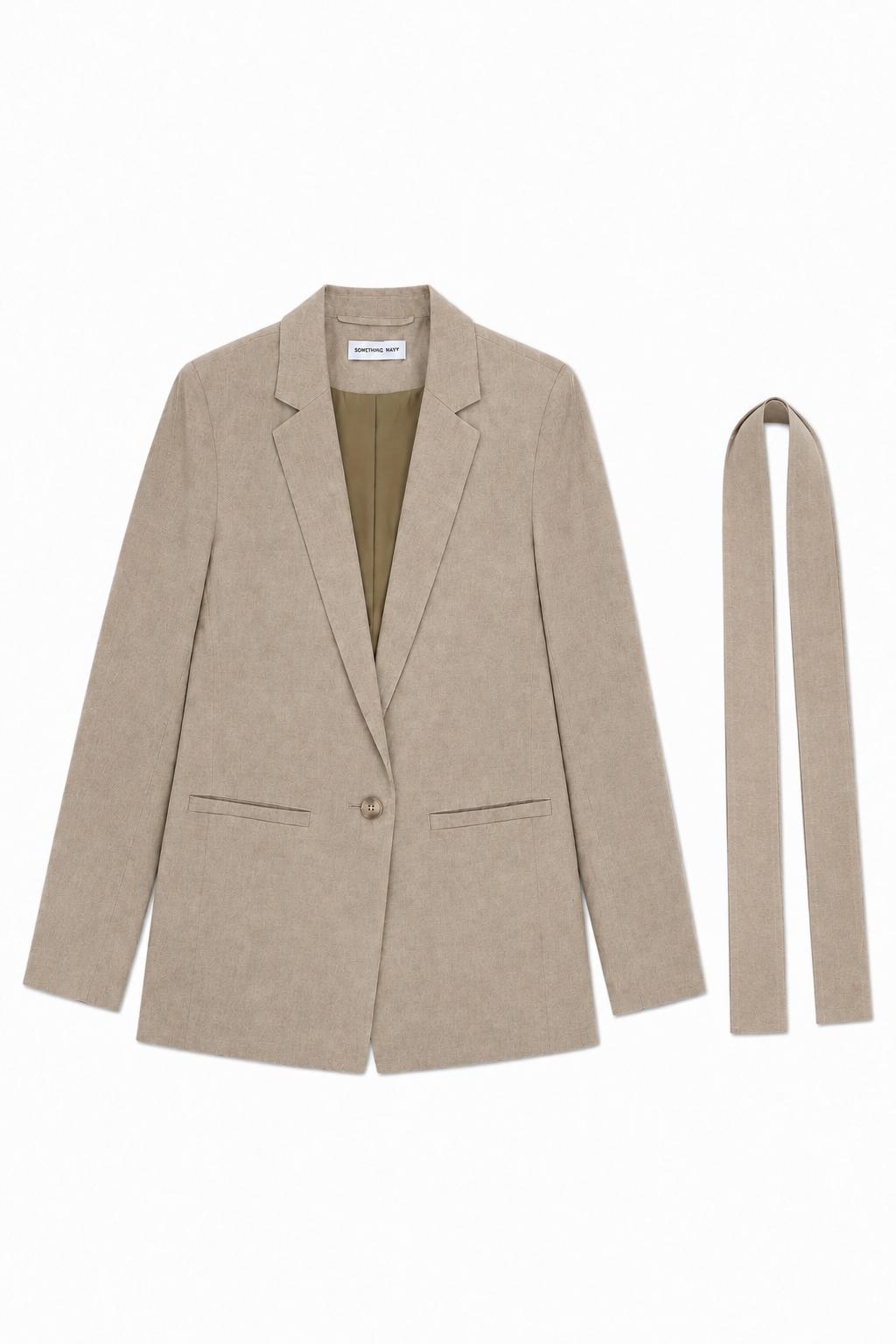 Oversized Classic Blazer - Ecru
