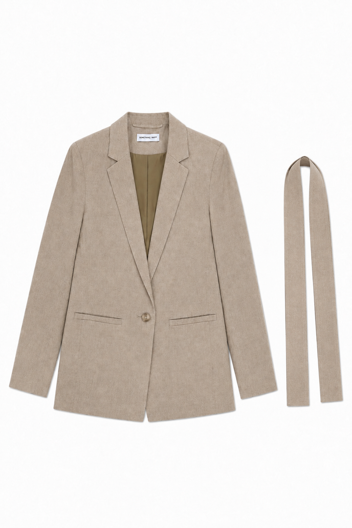 Oversized Classic Blazer - Ecru