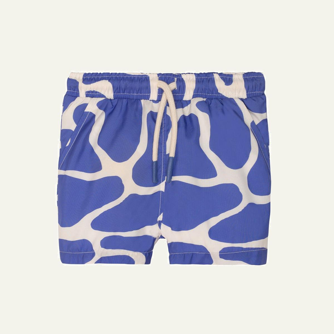 Seaqual Recycled Polyester Spotted Giraffe Baby Swim Trunks - Natural/baja Blue