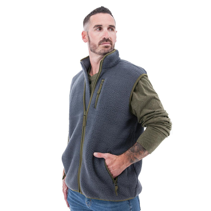 Zachary Sherpa Fleece Vest - Ombre Blue