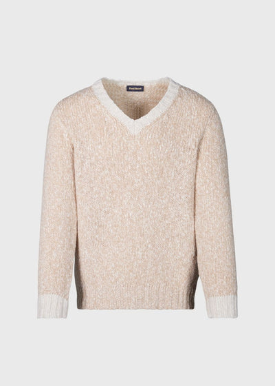 Wool & Cashmere V-Neck Sweater - Tan