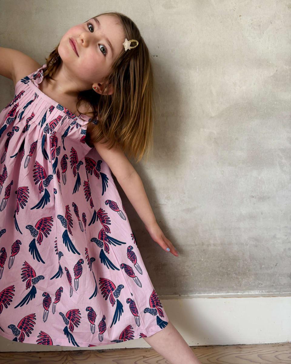 Tie Dress - Parrot Cotton Candy