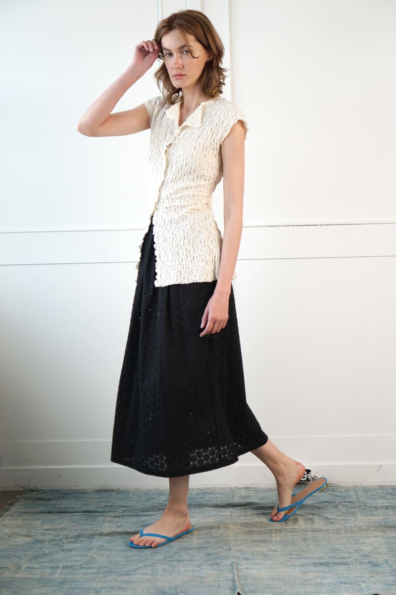 Uma Embroidered Skirt - Black