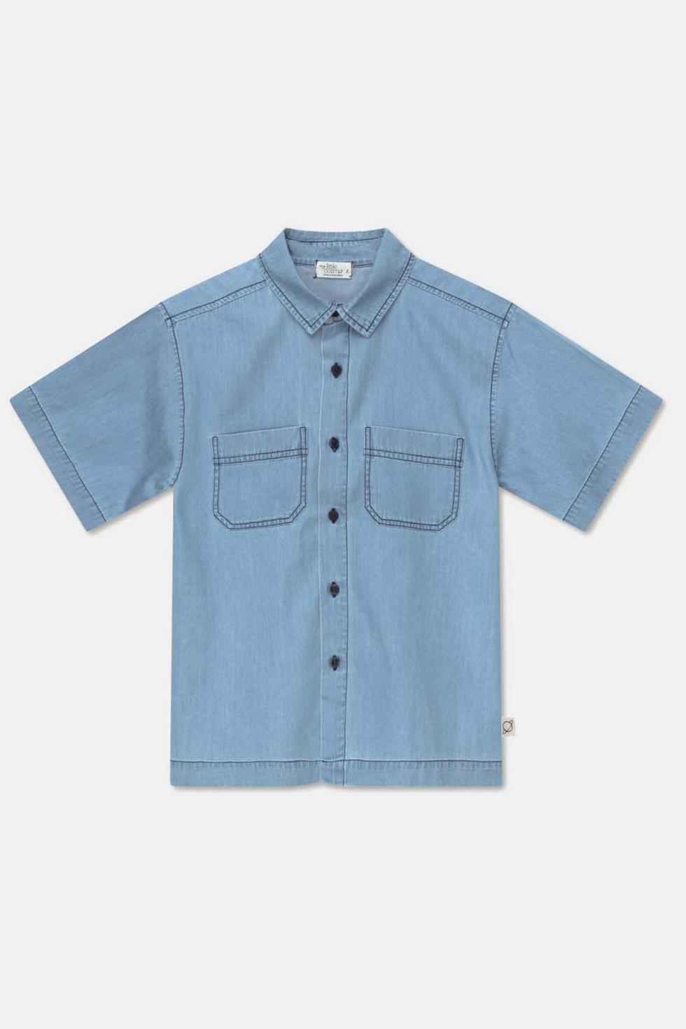 Short-sleeves denim shirt - Denim