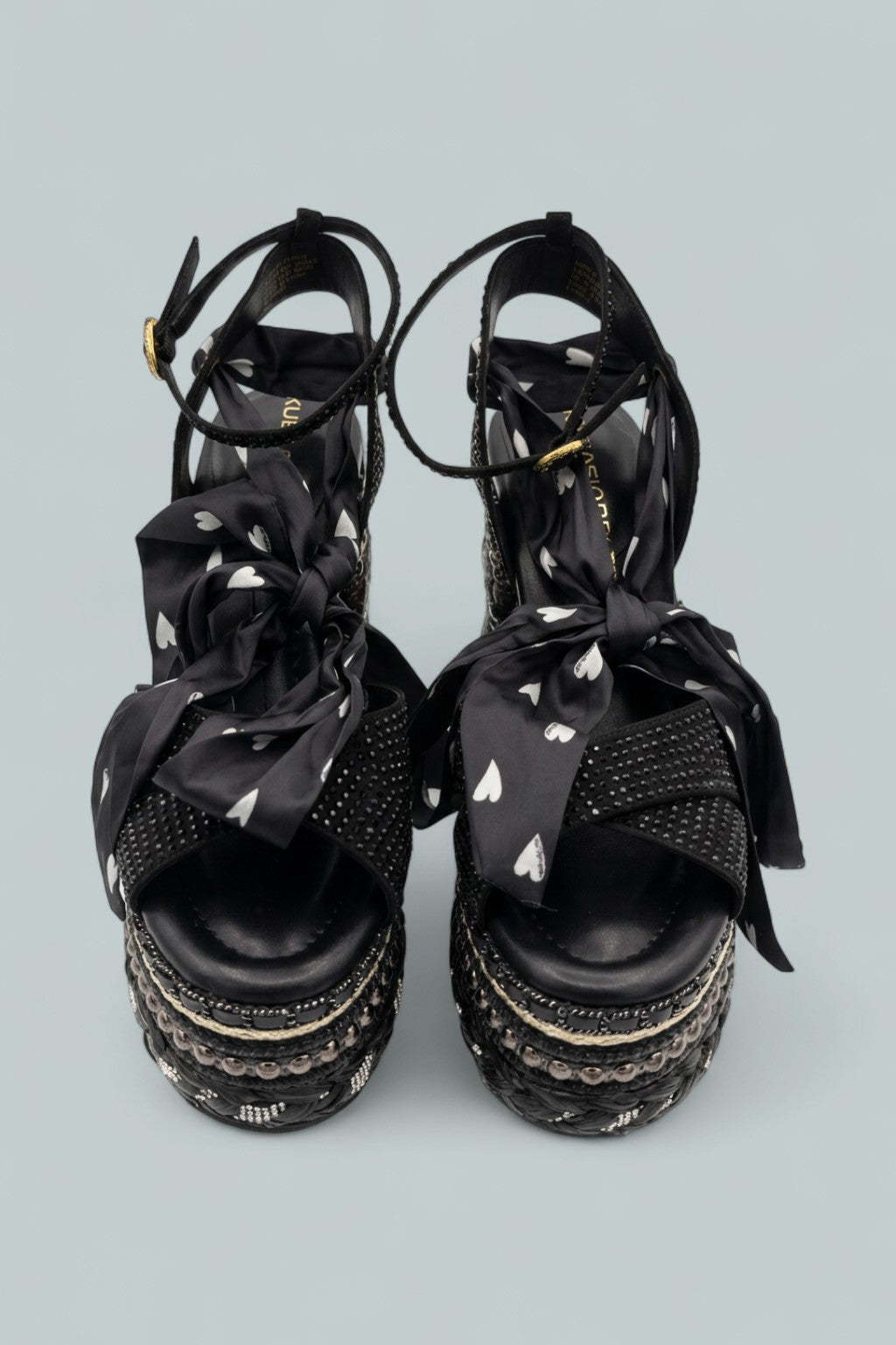 London Chelsea Scarf Platform Sandals - Charcoal