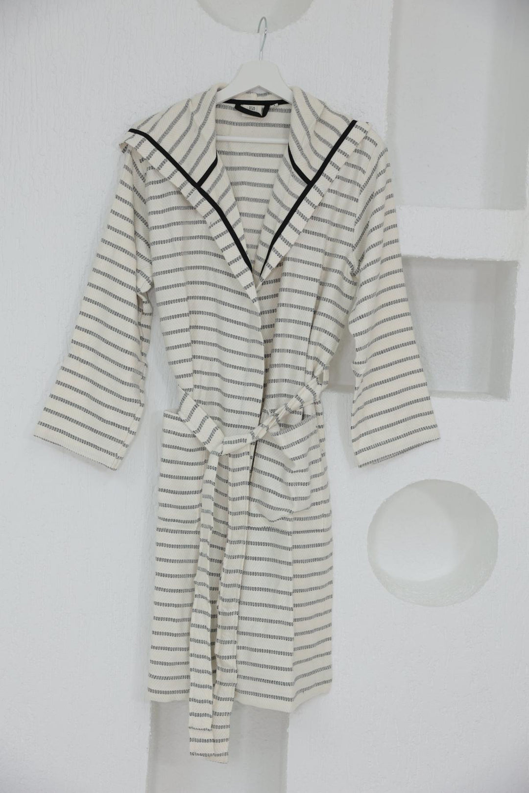 Cotton Black & White Bathrobe
