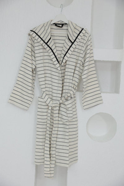 Cotton Black & White Bathrobe