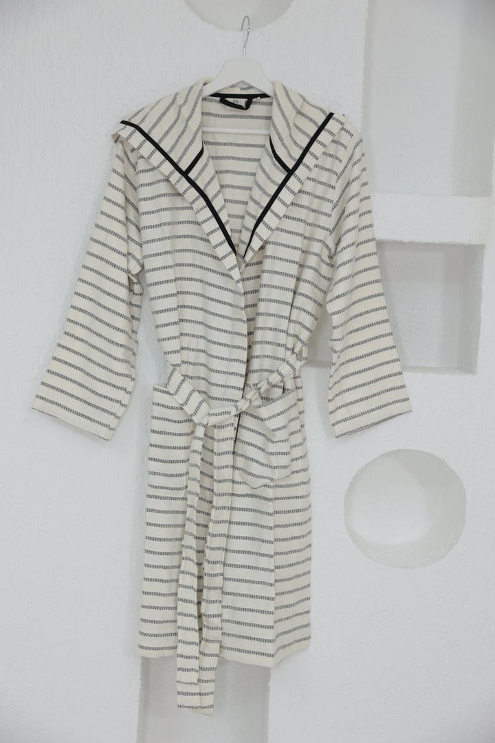 Cotton Black & White Bathrobe