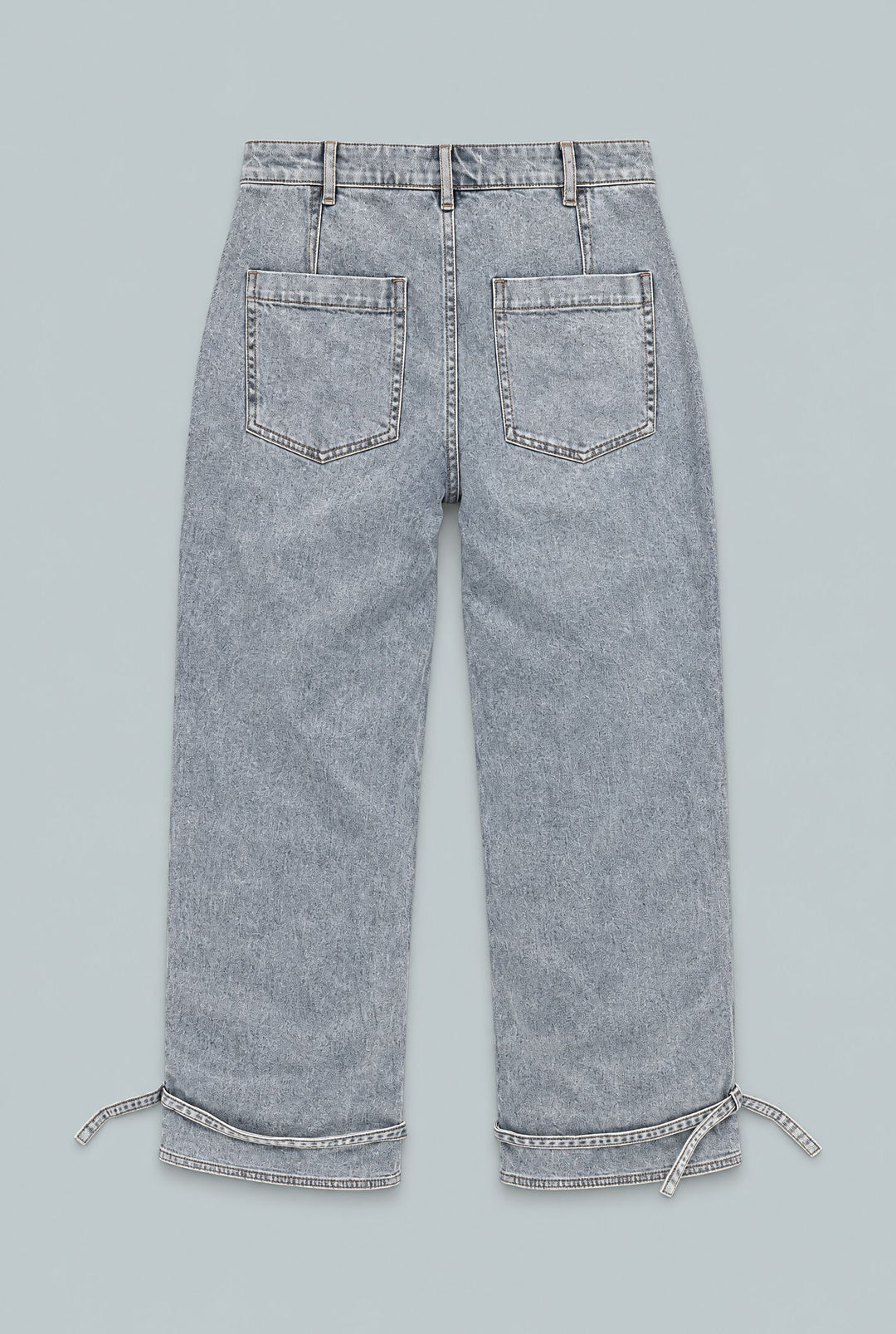 Tie Ankle Denim - Light Blue