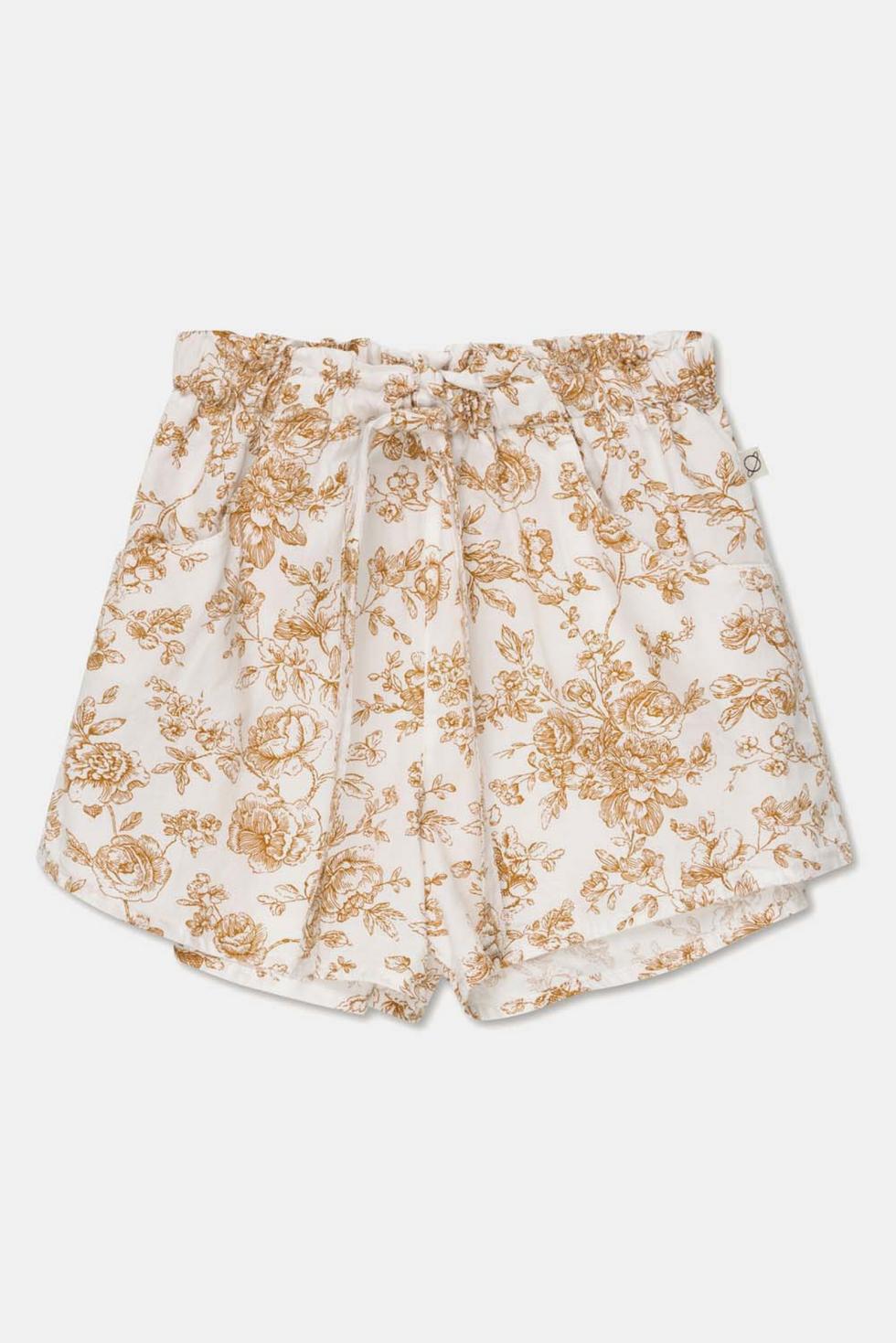 Cotton floral shorts - Ivory