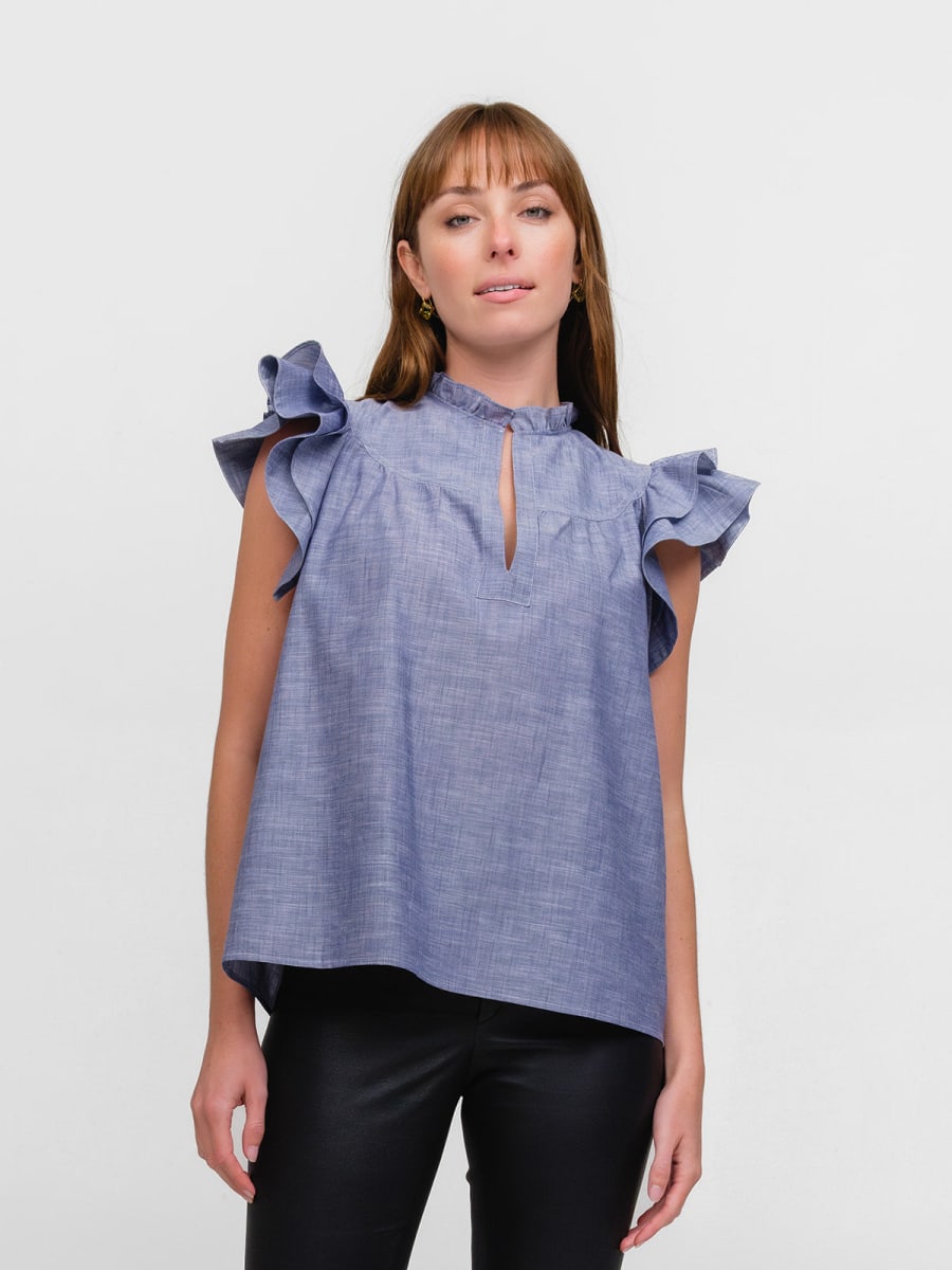 Flutter Sleeve - Denim Does The Country Club