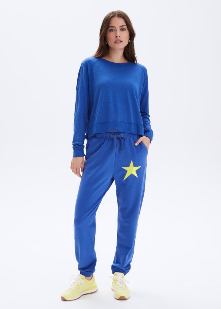 Betty Shoulder Seam Crewneck - Electric Blue