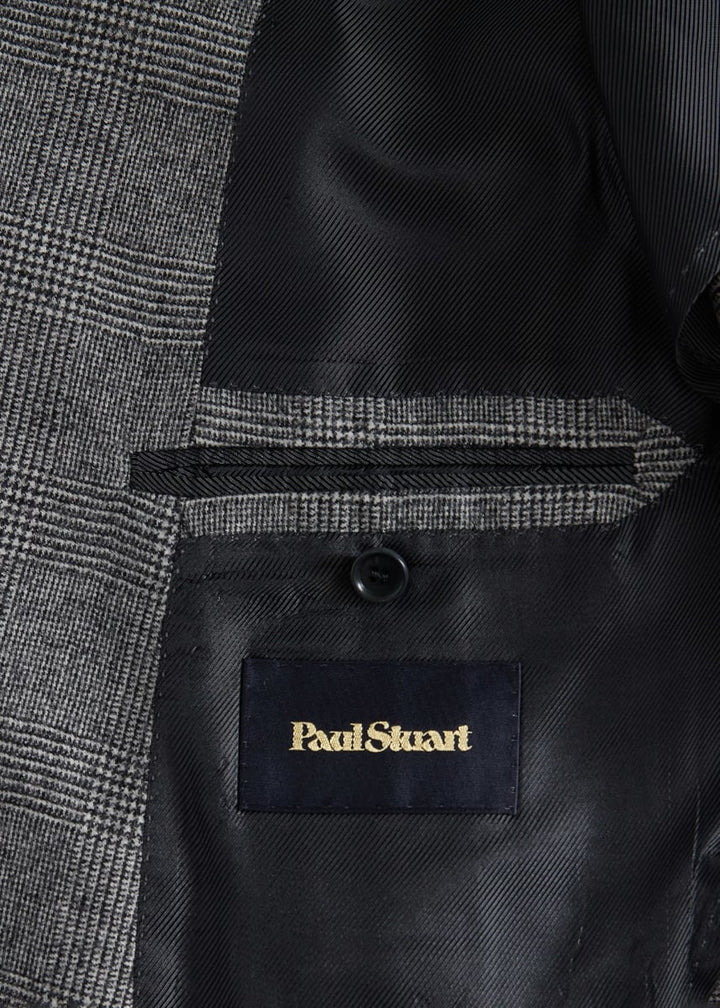 Glen Plaid Double-Breasted Suit - Grey
