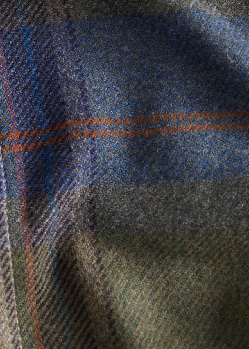 Phineas Cole Cashmere & Wool Oversize Plaid Jacket - Olive/Multi