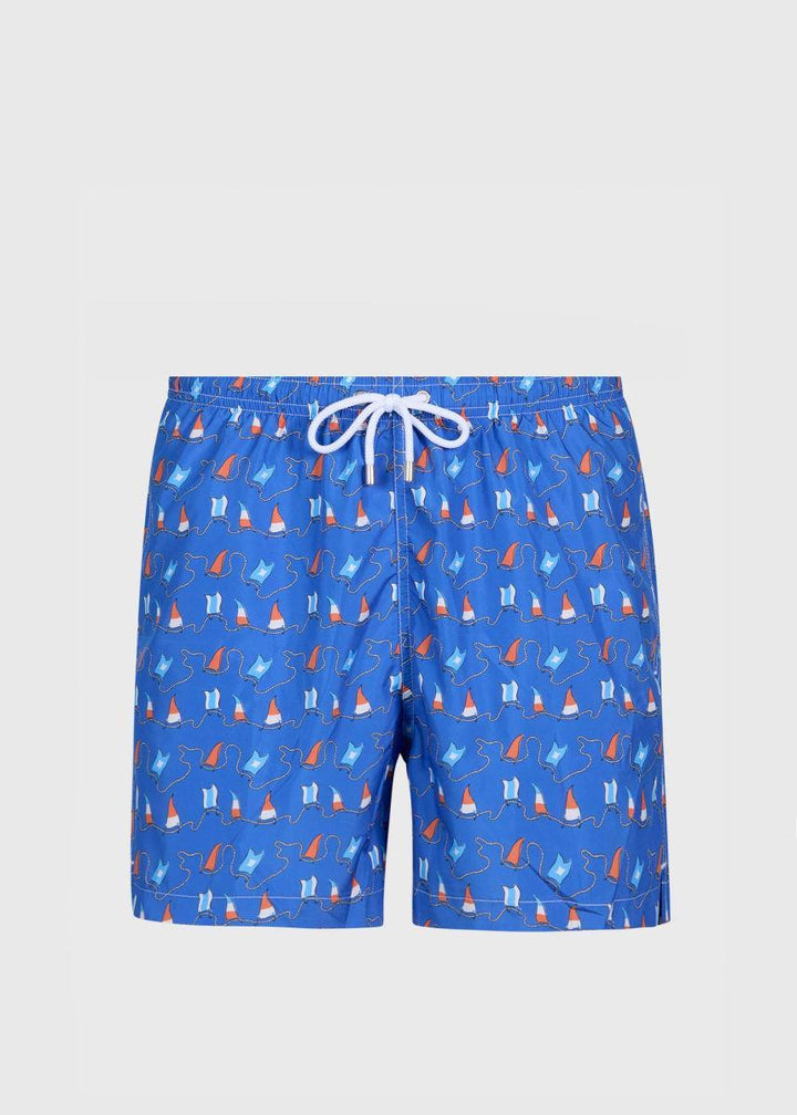 Nautical Flag Swim Trunk - Blue