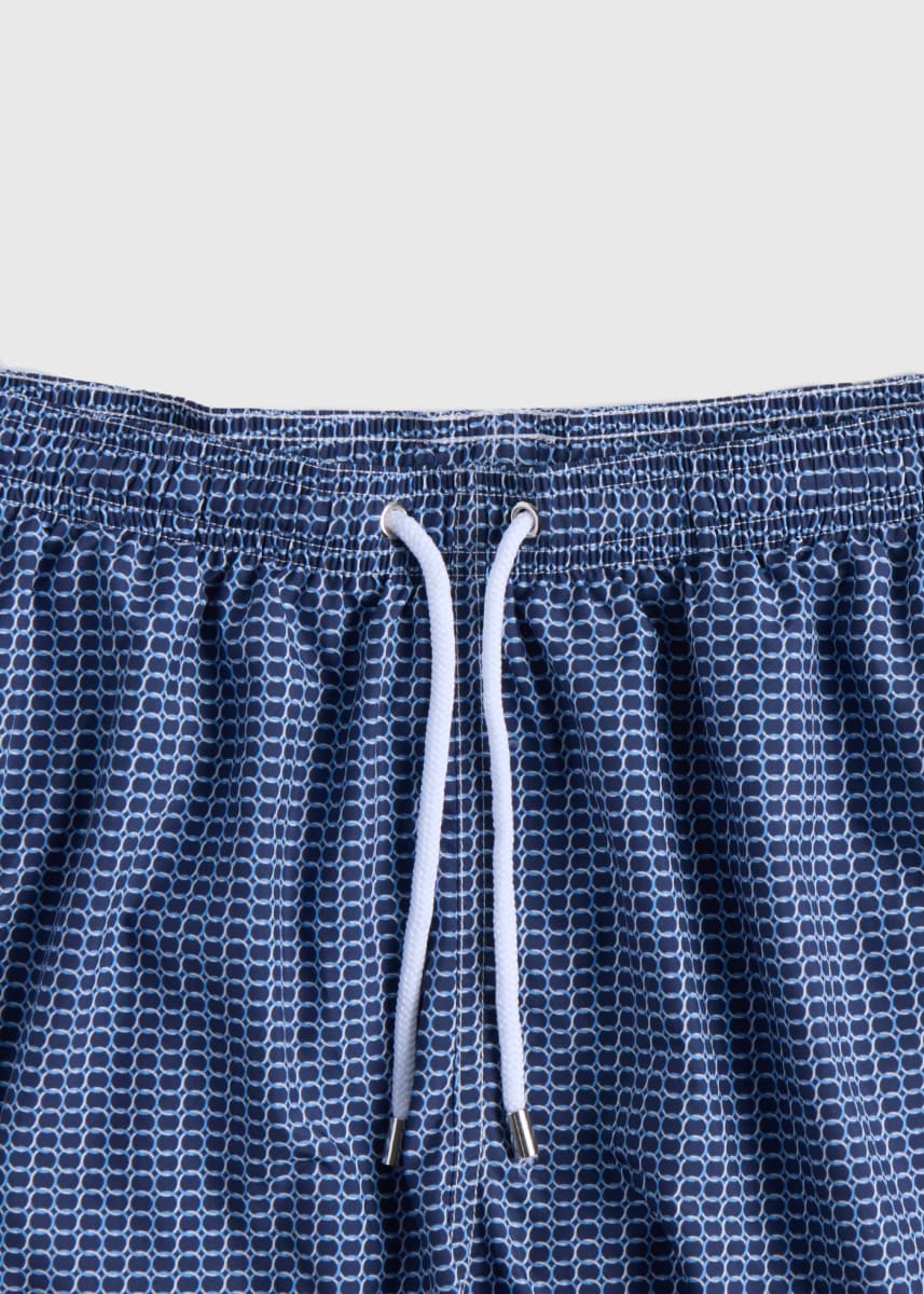 Abstract Circle Swim Trunk - Navy