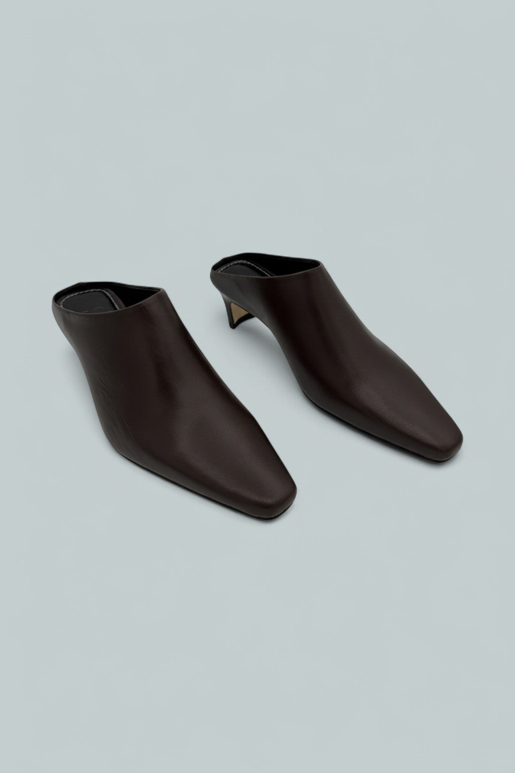 Women's Wally Leather Mid Heel Mules - Espresso Leather