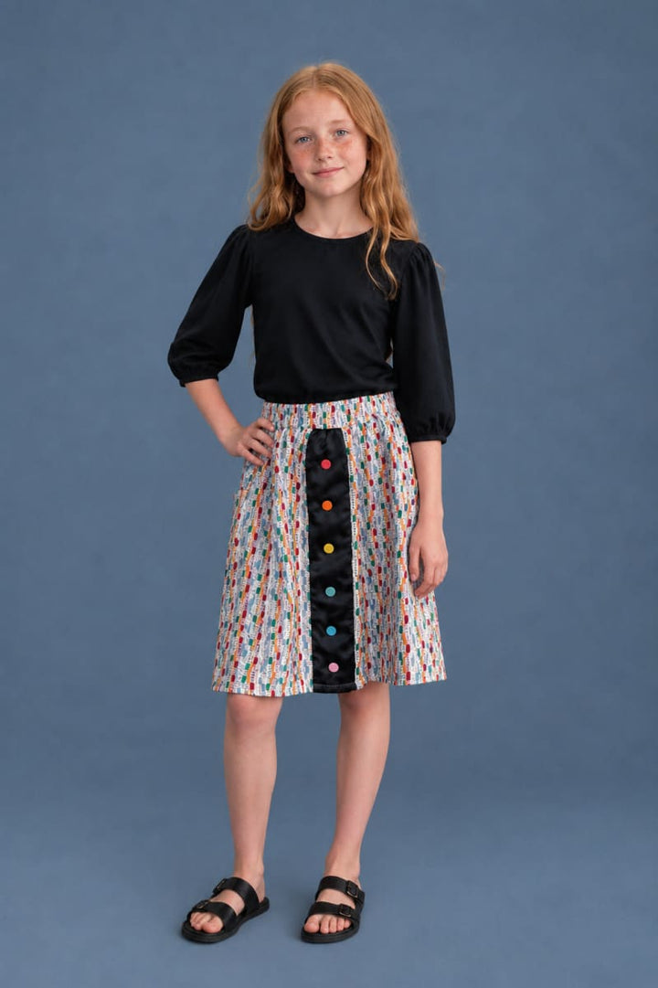 Textured Aline Skirt - Rainbow