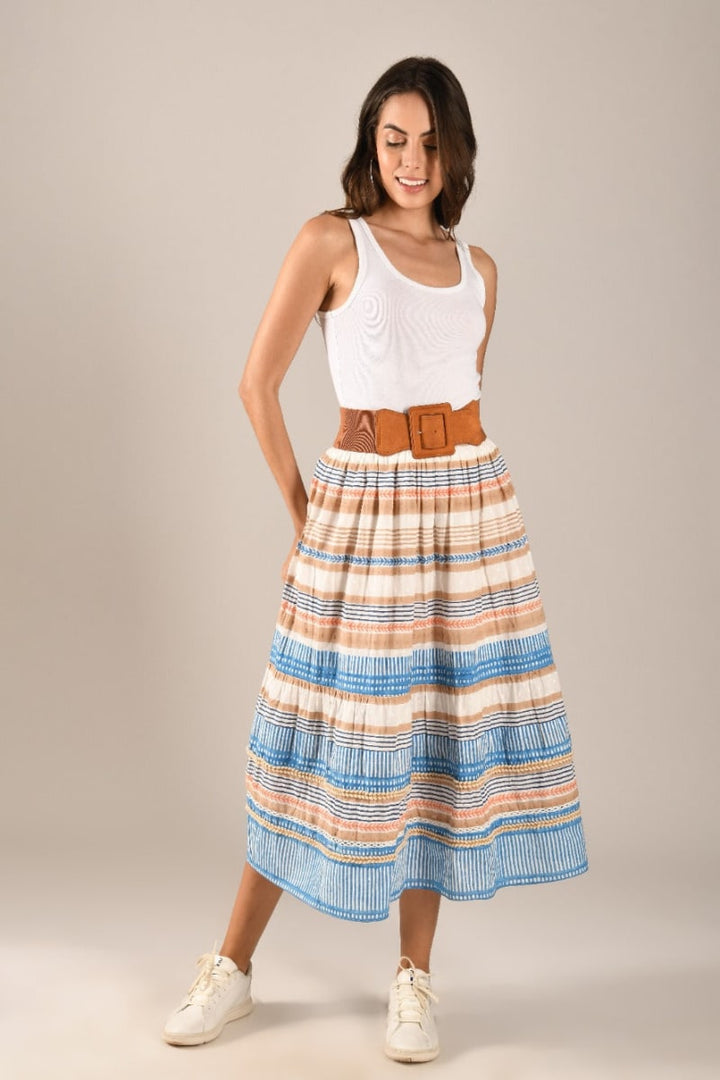 Reema Midi Skirt - Beige