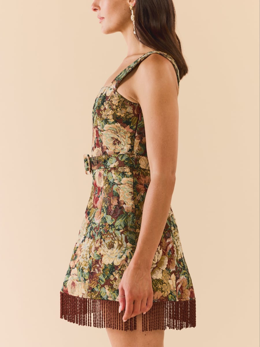 Sarah Bird Mini Dress - Flora Floral Jacquard
