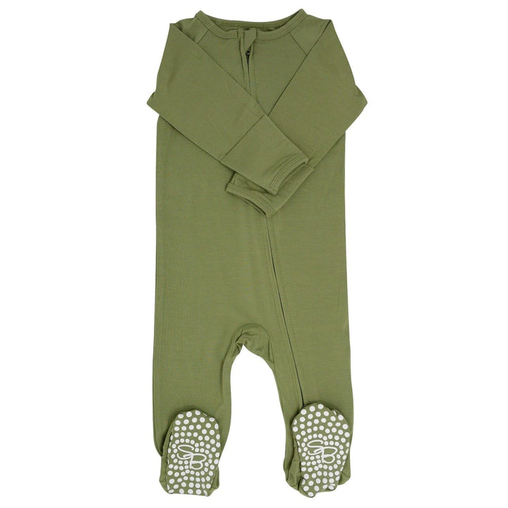 Zipper Footie - Army Green