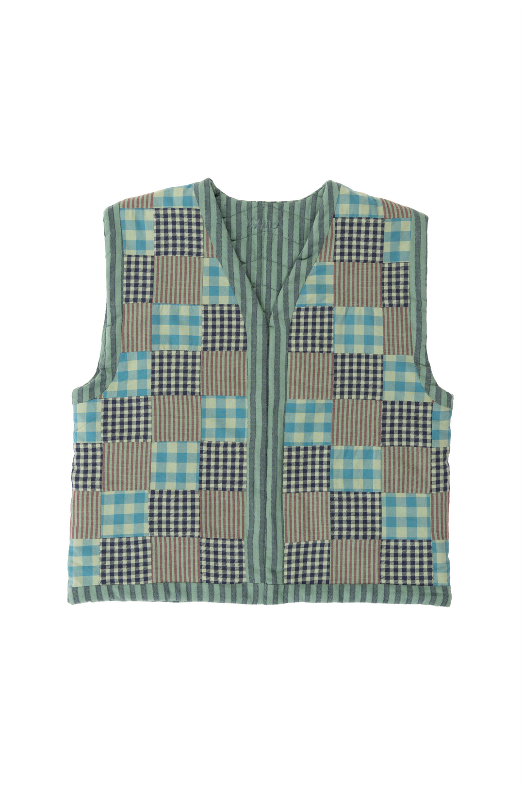 Reversible Kids Vest - Mint Patchwork