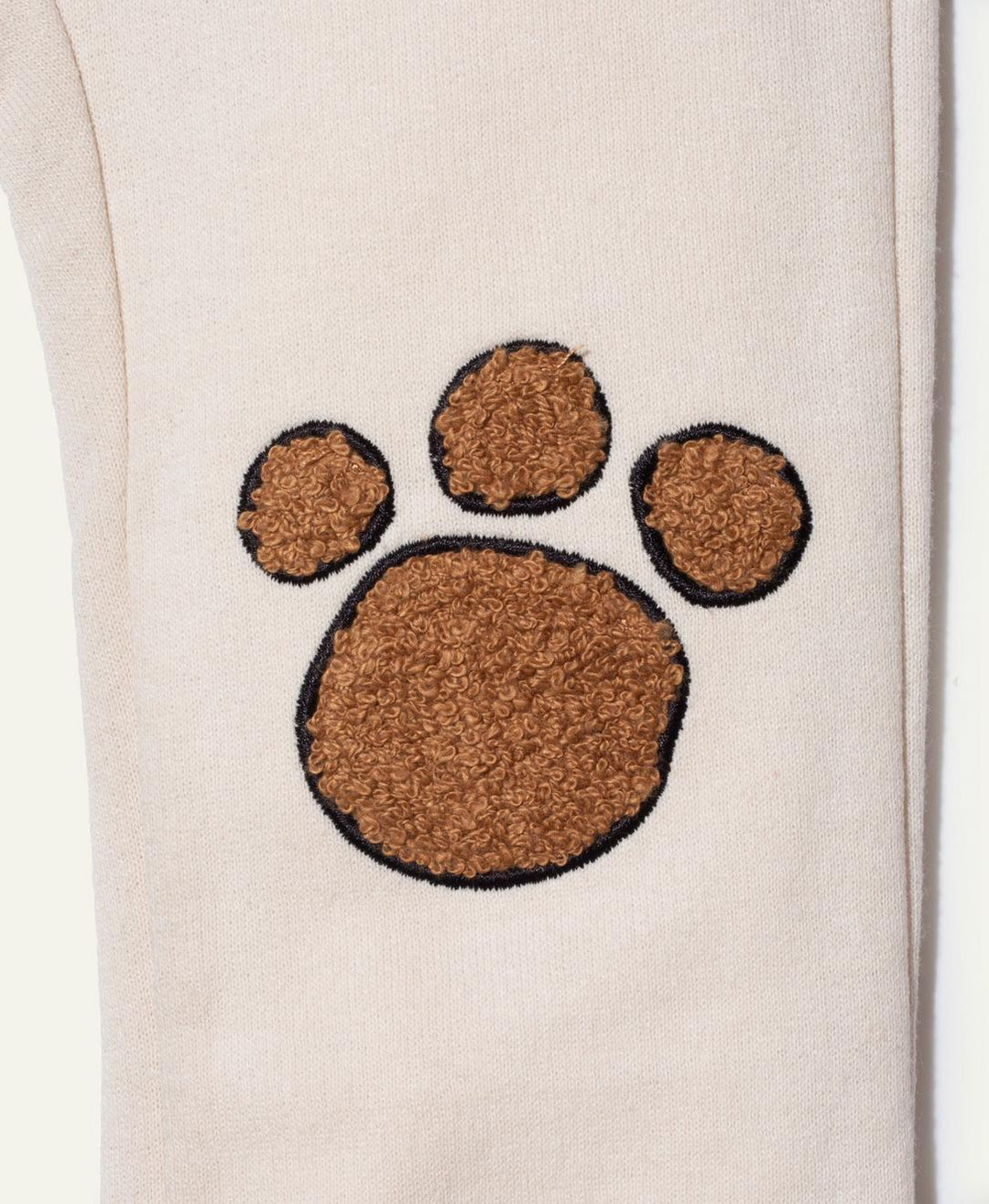 Recycled Cotton Paw Patch Baby Pant - Natural