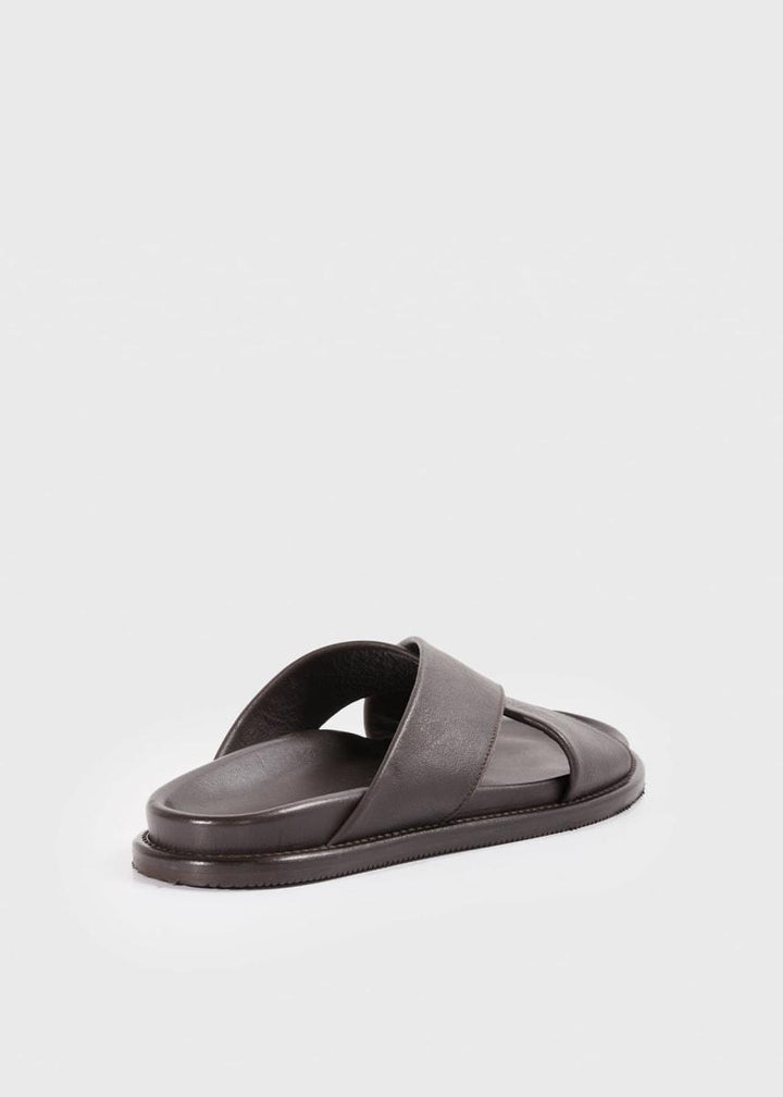 Punta Leather Slide - Dark Brown