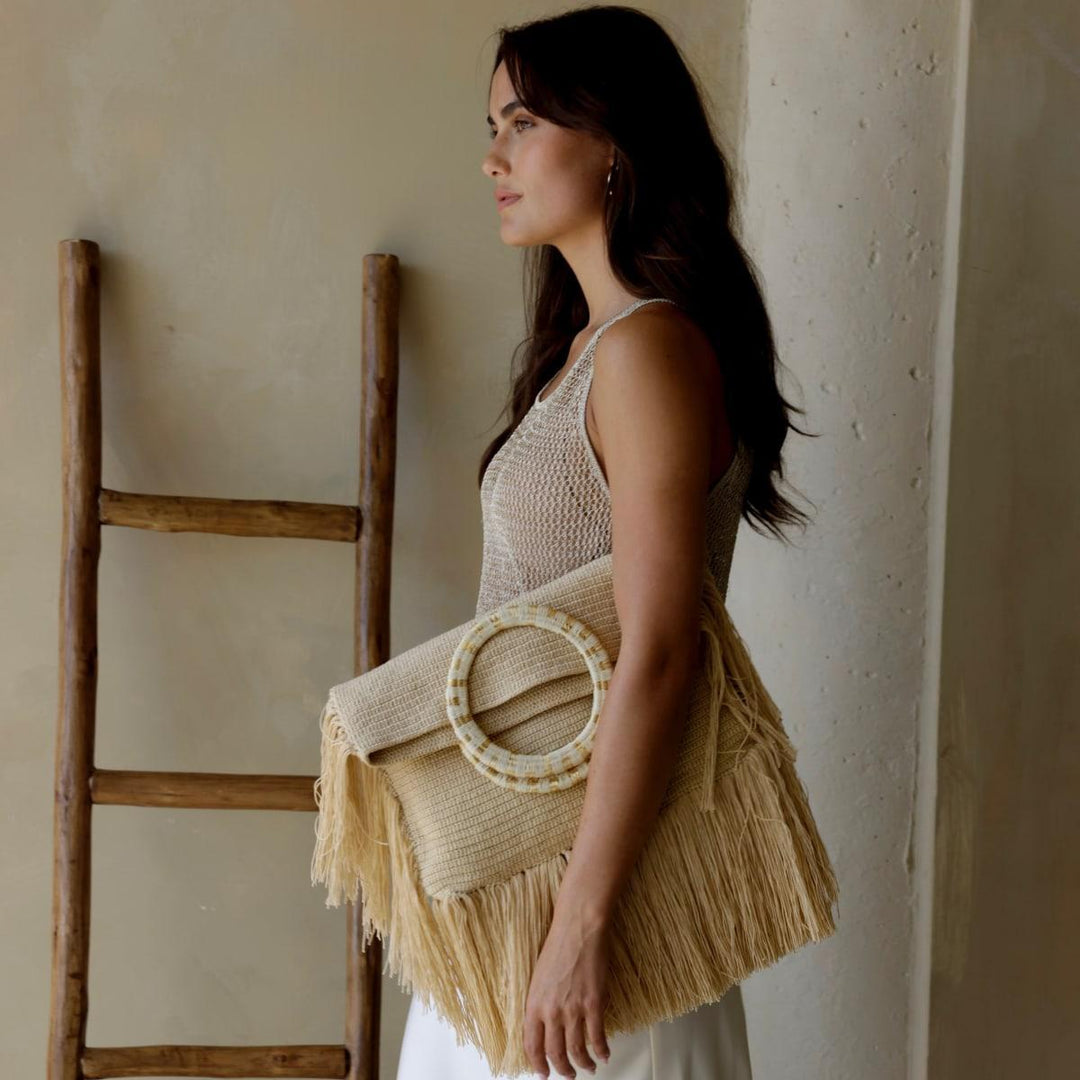Fringe Werregue Bag - Cream