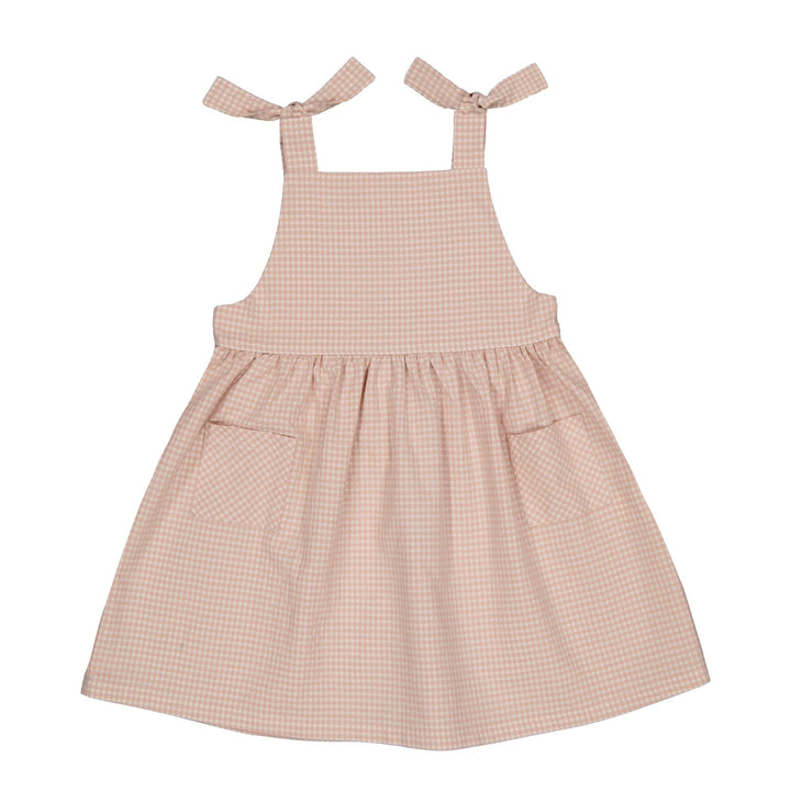 Marcelle Dress - Peach Gingham