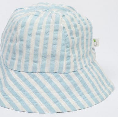 Sky Stripes Sun Hat - Sky Blue