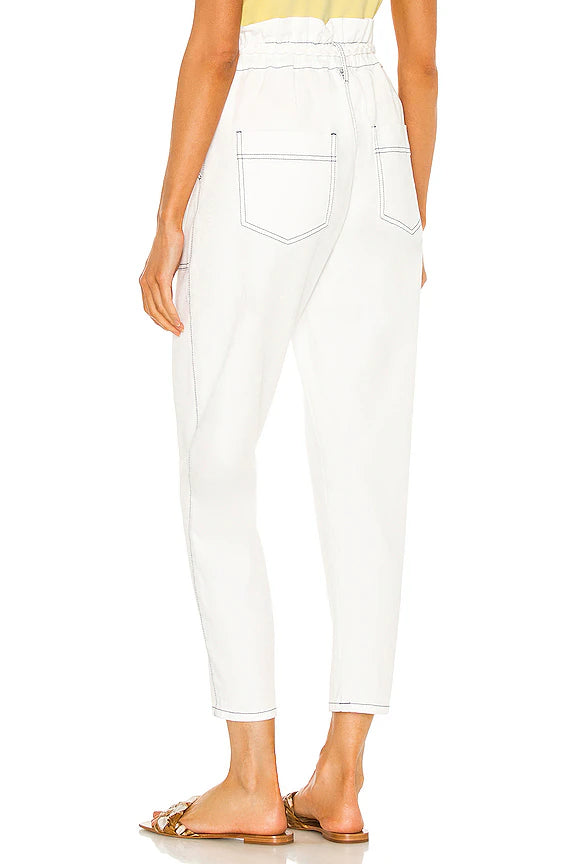 Harlow Paperbag Pants - White