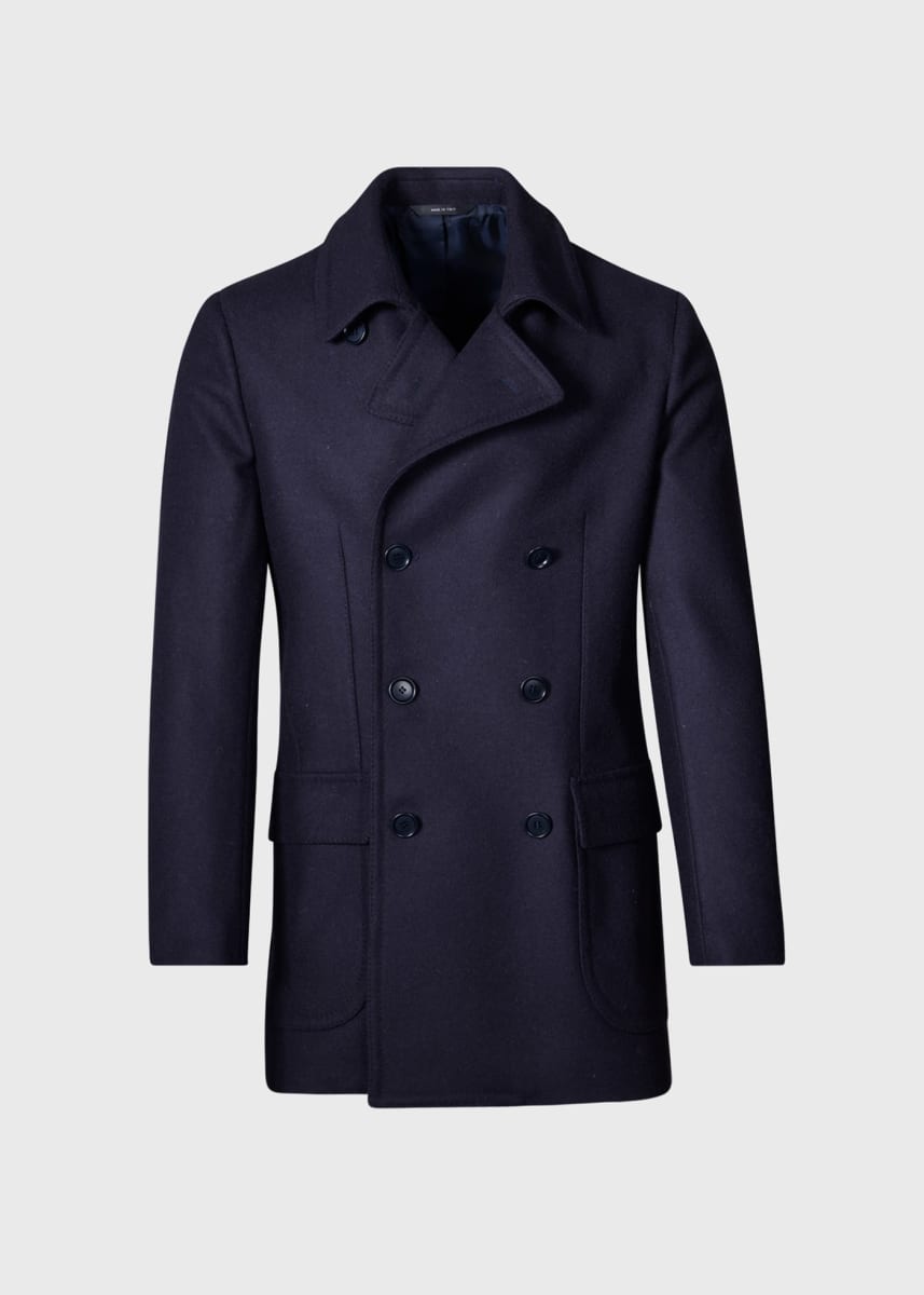 Melton Cashmere Short Outer Jacket - Midnight
