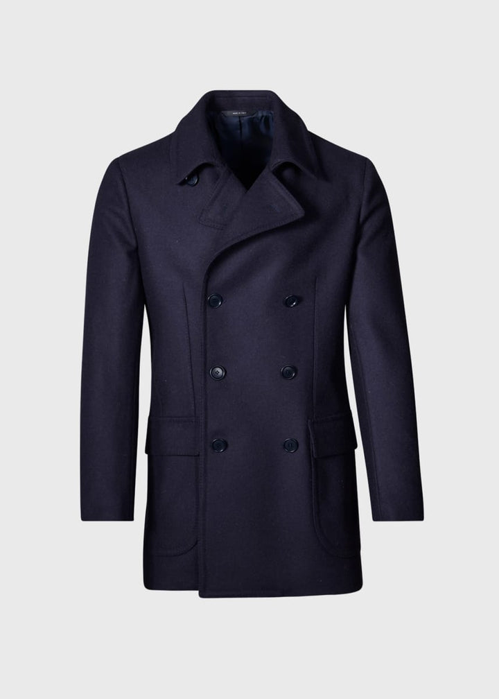 Melton Cashmere Short Outer Jacket - Midnight