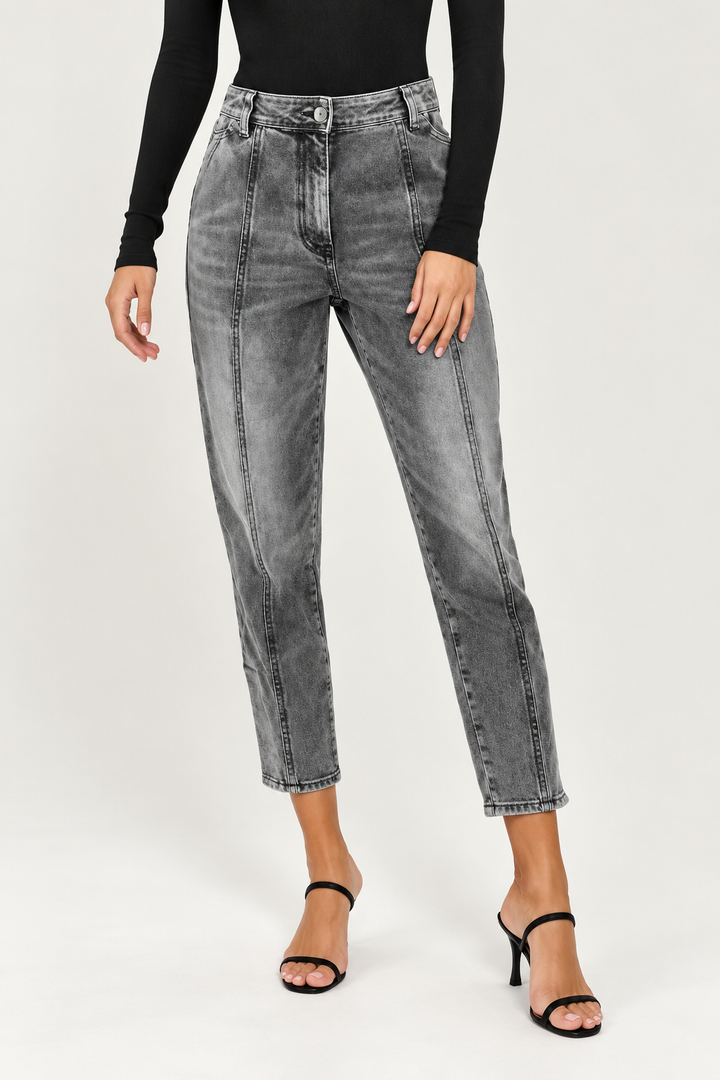 Roxie Snap Denim - Washed Black Denim