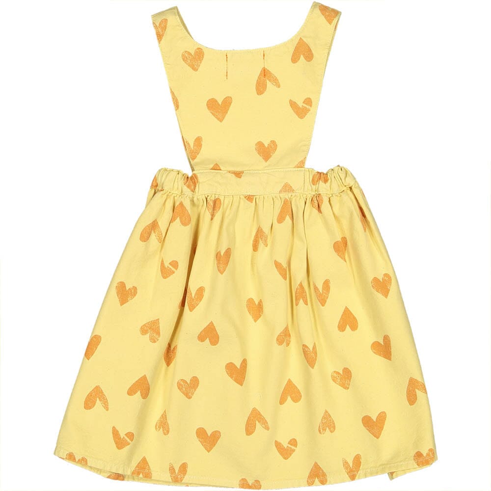 Short Dress - Yellow w/ Hearts Dresses + Skirts Piupiuchick 