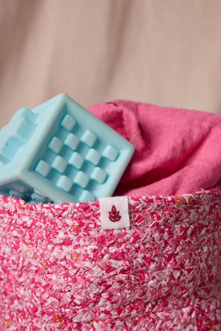 Esma Scrap-Crochet Basket - Sorbet Pink