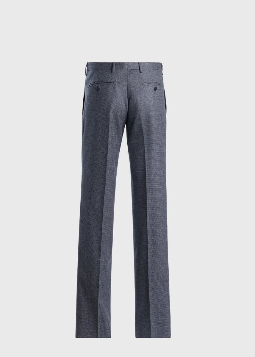 Mini Tooth Wool Trouser - Grey