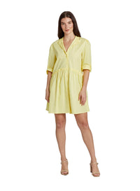 Cammie Ruffle Shirt Dress - Butter Yellow