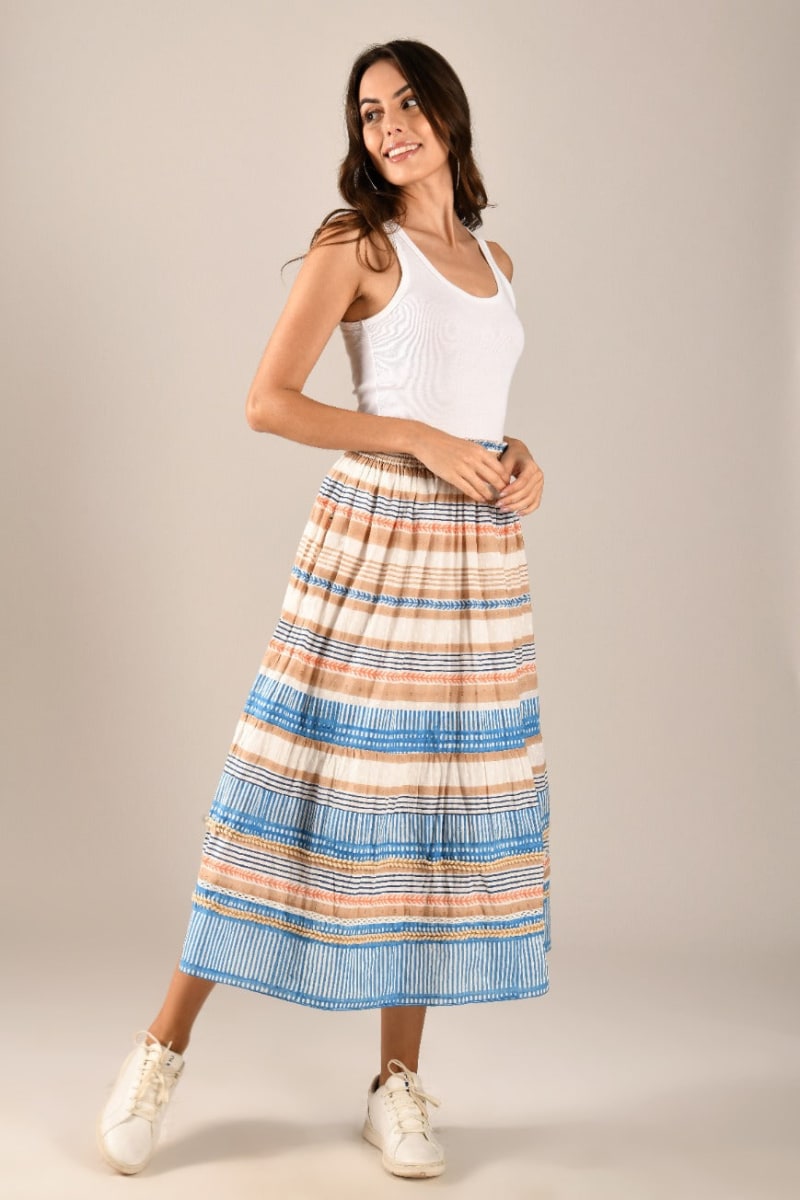 Reema Midi Skirt - Beige