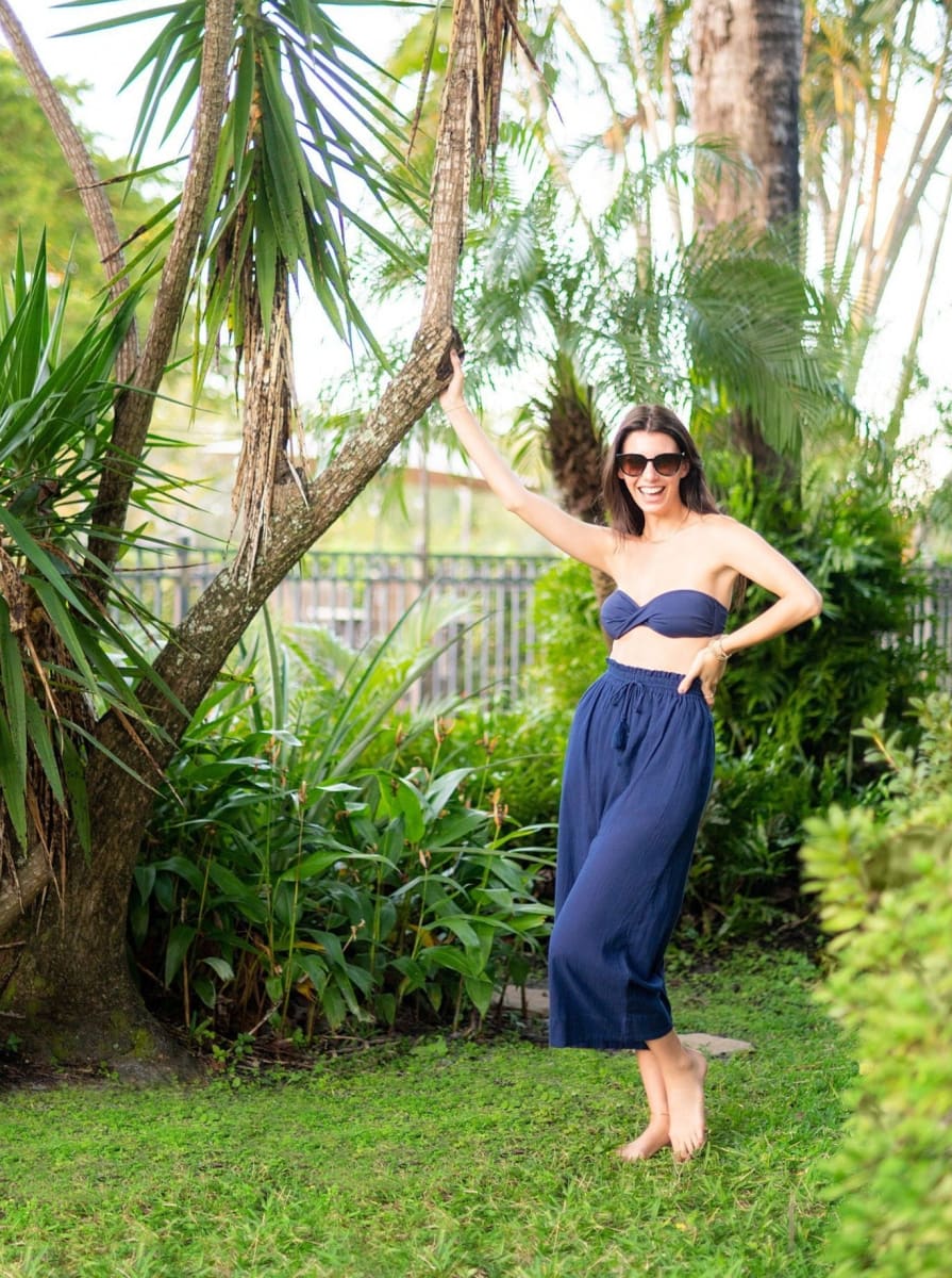 Brooke Pants Cotton Crepe - Navy