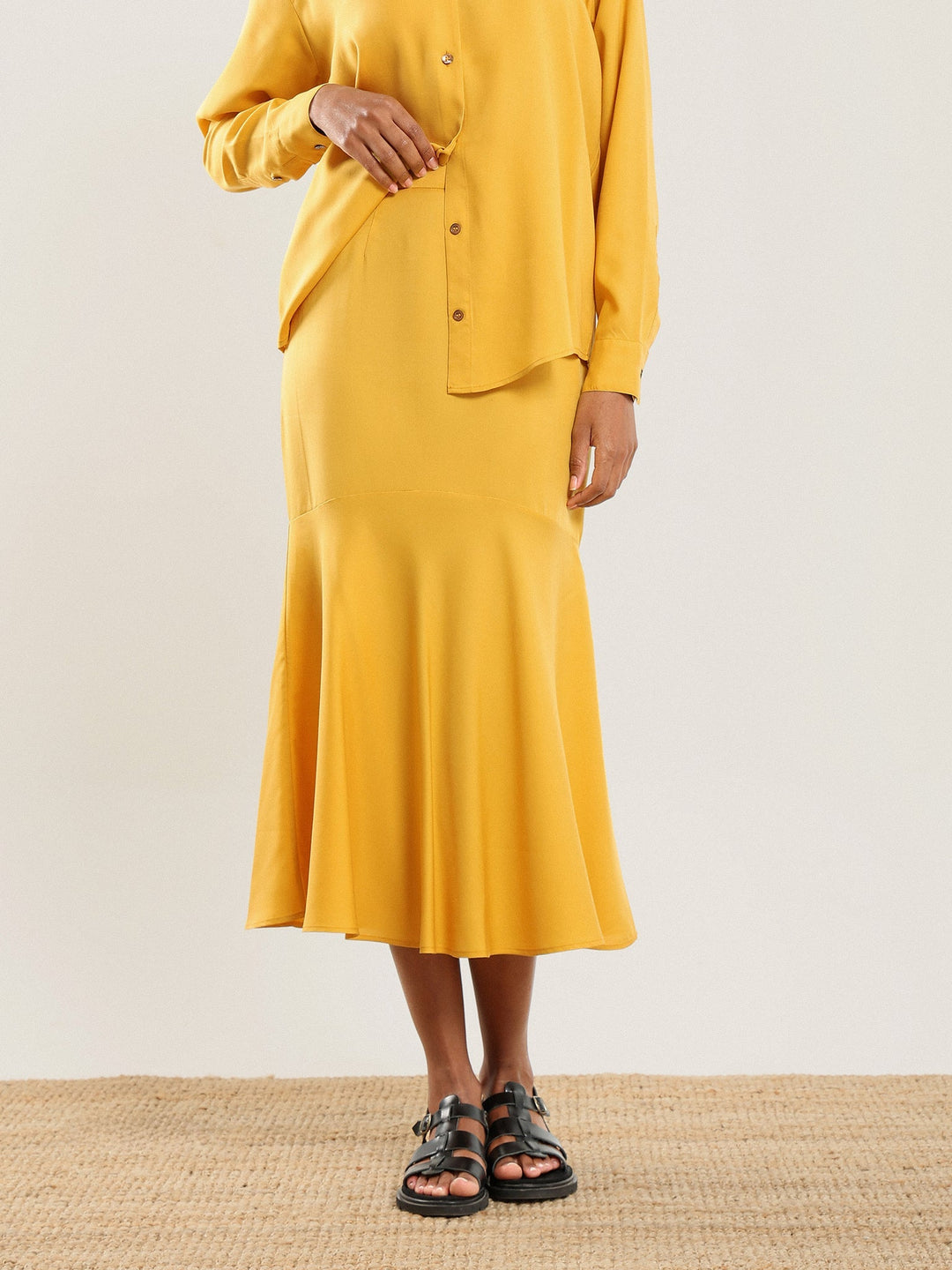 Tencel Flared Skirt - Honey
