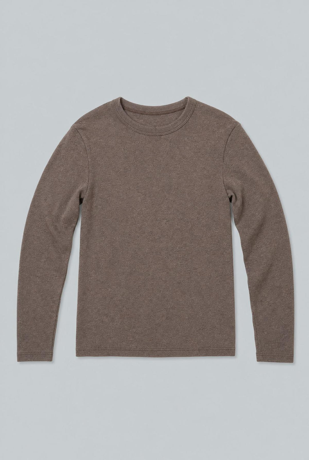 Long Sleeve Crew Neck Tee - Heathered Brown