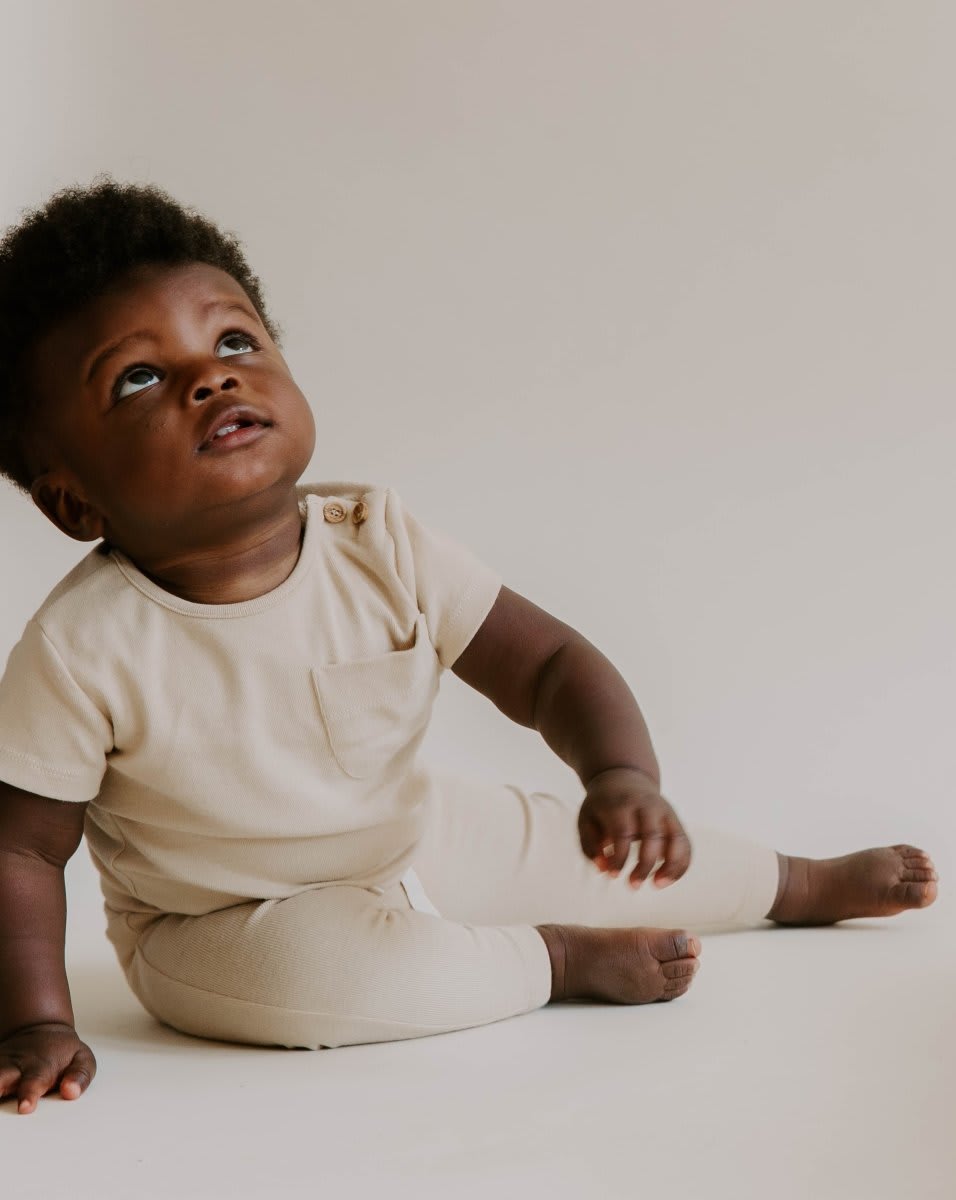 Organic Cotton Soft Leggings - Sand