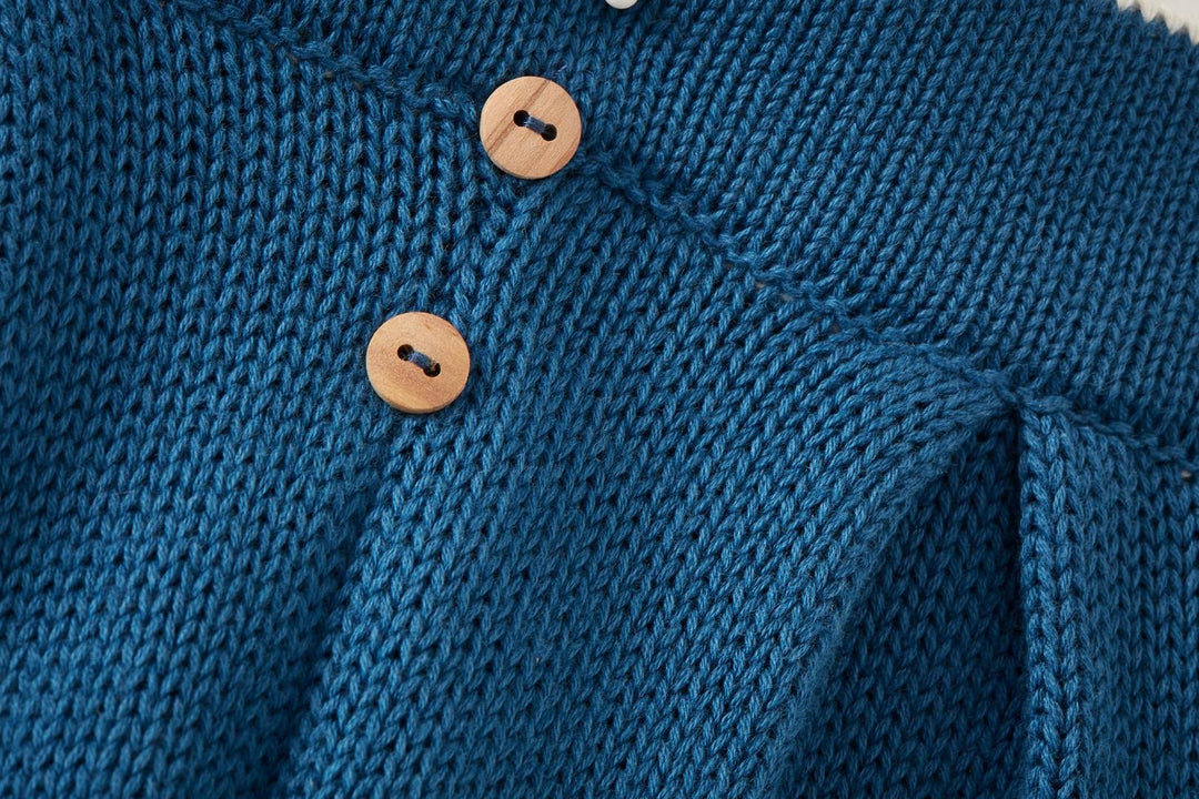 Organic Cotton Nordic Knit Trousers - Fjord Blue